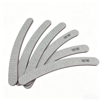 Lime à ongles zébrée double face personnalisée en forme de banane K, grain 100/180, durable, lavable, réutilisable, pour manucure professionnelle