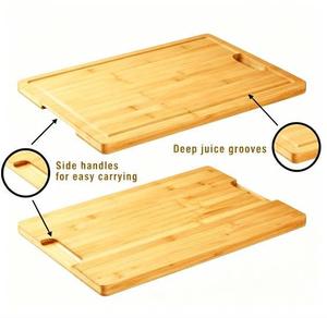 Tabla de Cortar de Bambú para Cocina, Color Carbonizado, con Canal para el Agua, en Oferta - Product Image 4