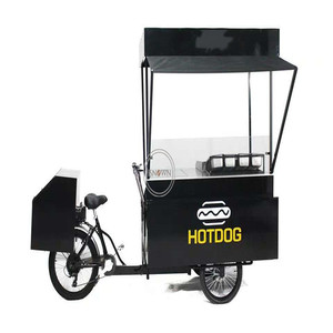 Tricycle multifonction personnalisé, vélo cargo, chariot de vente ambulante de hot-dogs avec réfrigérateur, vélo à trois roues pour café en plein air - Product Image 1