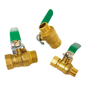 Robinet à bille en cuivre massif de 1/2 pouce avec filetage interne et externe pour l'eau - Product Image 5