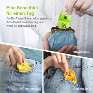 AM/PM Vòng <span class=keywords><strong>Pill</strong></span> <span class=keywords><strong>Box</strong></span> Lưu Trữ Organizer 7 Ngày Thuốc 14 Khoang Container Nhựa Cầm Tay Chia Hộp Thuốc - Product Image 4