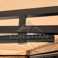 Auvent sans LED à double poteau 270 degrés, avec pince de 30 kg, sécurité momentanée, poteau unique, limite de torsion, récupération pliable 600D, LED OEM