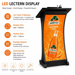 Pantalla LED Flexible de 480x960 mm, Podio Digital con Pantalla LED Curva, Animación para Conferencias, Exposiciones, Eventos, Publicidad - Product Image 1