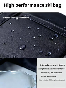Sac de <span class=keywords><strong>ski</strong></span> et de snowboard double imperméable, résistant à l'usure, séparation sec-humide, doublure isolante en PE, sac de <span class=keywords><strong>ski</strong></span> avec roulettes - Product Image 3
