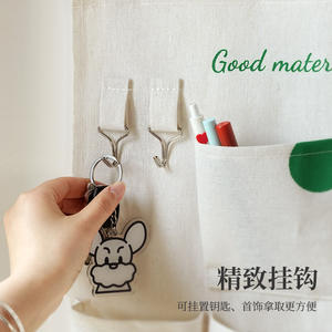 Sac de rangement mural en coton et lin, organisateur multi-poches pour chambre, salle de bain, cuisine, ou à accrocher derrière la porte - Product Image 4