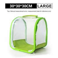 Accesorios para reptiles NOMOY PET, nueva bolsa de mariposa de jaula de insectos de plástico portátil transparente, verde, alta, 2017