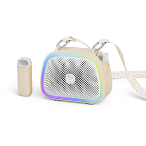 ลำโพงคาราโอเกะมินิสำหรับเด็ก รุ่นใหม่ ไมค์คู่ ไฟ RGB LED 5W สำหรับงานปาร์ตี้กลางแจ้ง ใช้พลังงานจากแบตเตอรี่และ USB รุ่น C22 - Product Image 3