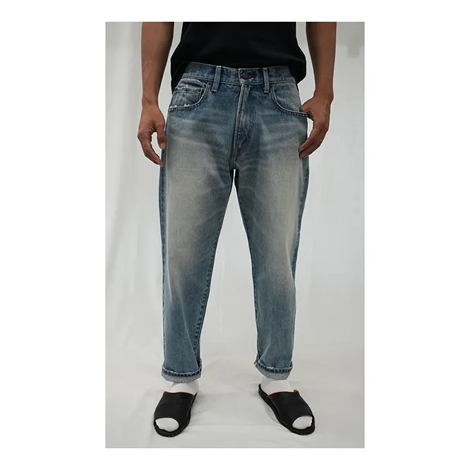 100% Katun Longgar Bermerek Celana Jeans Grosir Pakaian Celana untuk Pria