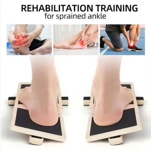 Physiothérapie corriger la posture en bois cheville équilibre wobble board strengthener exerciseur tableau noir pied étirement formateur - Product Image 5