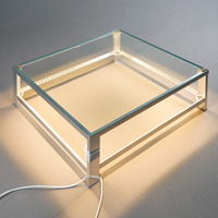 Piste de Danse LED Transparente Moderne, Lumière Décorative pour Mariage, Estrade de Défilé Carrée, Scène d'Événements et de Mariages