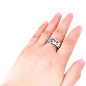 पर हमला टाइटन किशोर के लिए जापानी मोबाइल फोनों के लिए स्टेनलेस स्टील पुरुषों महिलाओं के छल्ले जोड़ी के छल्ले Fidget Cosplay अंगूठी सामान - Product Image 3