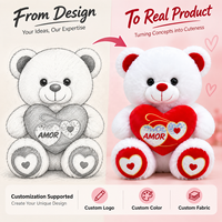 Vente en gros directe d'usine, ours en peluche blanc et rose pour la Saint-Valentin avec cœur Amor et détails scintillants, jouet en peluche OEM ODM