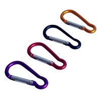 Mosquetón de aluminio colorido con gancho en D para llavero, venta al por mayor de fábrica, portátil para uso en exteriores