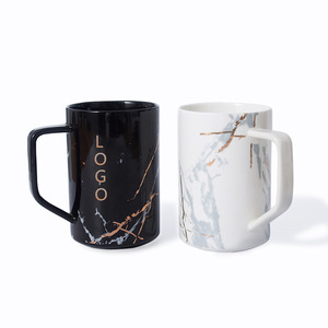 Tasses en céramique personnalisées avec impression sérigraphique à motif marbré pour cadeaux d'affaires - Product Image 1
