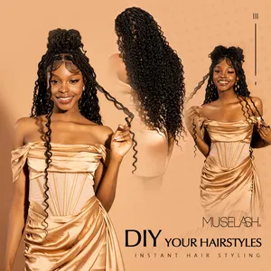 Jaunty Bầu Trời Đầy Đủ Ren Bện Tóc Giả Knotless Senegalese Twist Braids Ren Phía Trước Tổng Hợp Tay Bện Tóc Giả Cho Phụ Nữ Da Đen