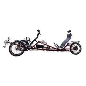 Famille Tricycle <span class=keywords><strong>couché</strong></span> <span class=keywords><strong>tandem</strong></span> électrique à 3 roues de 500 watts pour deux personnes avec assistance au pédalage pour les couples - Product Image 4
