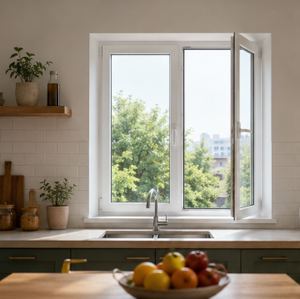 Fenêtre à battant en <span class=keywords><strong>PVC</strong></span> de style européen, <span class=keywords><strong>double</strong></span> <span class=keywords><strong>vitrage</strong></span>, fenêtre en UPVC, à haute efficacité énergétique pour maison résidentielle, villa - Product Image 1