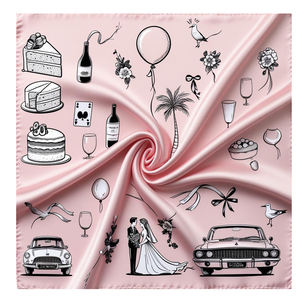 Foulard in seta quadrata con stampa di lusso personalizzata Foulard in seta e raso Foulard da donna alla moda - Product Image 4