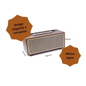 Altoparlante Bluetooth Effetto Legno Vintage, Sistema Audio Wireless Portatile - Product Image 2