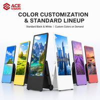 ACEVISION Layar Iklan Luar Ruangan Portabel Bertenaga Baterai 1080P IPS Tahan Sinar Matahari Papan Poster Digital untuk Toko Ritel