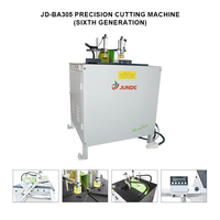 JUNDE 2.2kW Precisión 45 °   90 °   Máquina de Corte de Aluminio Semiautomática Neumática Eléctrica con Protección de Esquinas