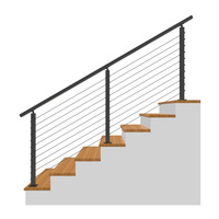 EKOO 304 Poteau de balustrade à câble rond pour système de fixation, pour escaliers et balustrades