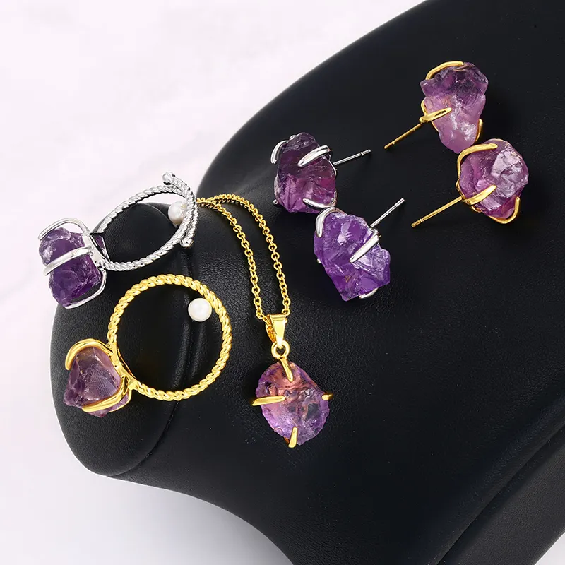 2022 Fashion Jewelry Sets Crystal Rings Natural Stone Fashion Jewelry Necklaces Jewelry Sets For Women