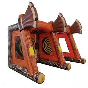 Jeu <span class=keywords><strong>de</strong></span> <span class=keywords><strong>lancer</strong></span> <span class=keywords><strong>de</strong></span> <span class=keywords><strong>hache</strong></span> gonflable commercial à 2 voies, thème <span class=keywords><strong>Viking</strong></span>, jeu interactif <span class=keywords><strong>de</strong></span> carnaval, PVC écologique 4x3x3m - Product Image 1