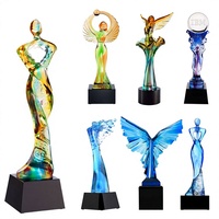 Trophée en cristal Liuli de la série Exclusive Original Patent Goddess, multi-styles, pour récompense d'employé distingué ou de départ à la retraite en entreprise
