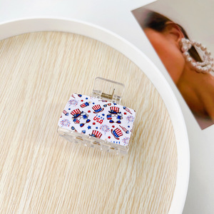 Pinza de Pelo Patriótica <span class=keywords><strong>del</strong></span> <span class=keywords><strong>4</strong></span> de Julio, Pinza de Pelo Acrílica con Estrellas y Rayas de la Bandera Americana para el Día de la Independencia, Accesorio para el Cabello con Temática de Estados Unidos - Product Image 5