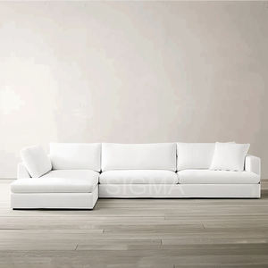 سرير اسفنجي حديث فاخر قابل للتحويل مقطعي مربع من القماش ، أثاث غرفة معيشة بمقعدين للتدليك لمول - Product Image 2