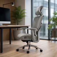 Chaise de bureau ergonomique de haute qualité avec hauteur réglable et appui-tête, siège en maille et repose-pieds pour usage domestique