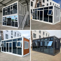 Maison conteneur préfabriquée extensible de 40/20 pieds à deux chambres pour entrepôt, abri de voiture, espace de bureau sécurisé, design contemporain