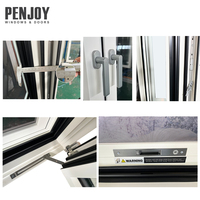 Ventana de Madera Sólida de Roble Blanco PENJOY, Tamaño Personalizado, Acero Inoxidable, Vidrio Templado, para Casa Pasiva u Hotel