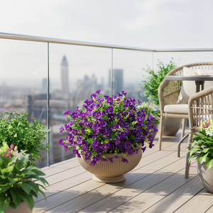 Fleur artificielle <span class=keywords><strong>trompette</strong></span> de l'Équateur (Eucalyptus Morning Glory) pour aménagement paysager, en plastique/soie, pour extérieur et cour, pour l'exportation - Product Image 3