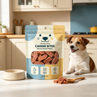 Sacs personnalisés professionnels en BOPP pour aliments pour animaux de compagnie, résistants à l'humidité, avec fenêtre transparente, à fermeture éclair, pour friandises pour chats et chiens