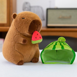 Cocomero capibara giocattoli di peluche cartone animato capibara maggiore peluche bambole animali imbottite Hydrochoerus Hydrochaeris gettare cuscino per i bambini - Product Image 2