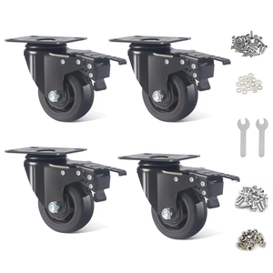 Hot Sale 2/3/4/5/6 Zoll Deckplatte Doppel kugellager Industrie rollen Ausrüstung Plattform Duty Trolley PU Lenkräder - Product Image 1