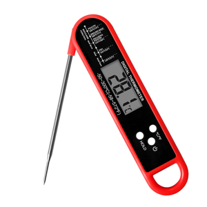 <span class=keywords><strong>Thermomètre</strong></span> numérique instantané pour aliments, cuisine, barbecue, viande, avec sonde pliable pour la cuisson et les confiseries, disponible en rouge ou noir - Product Image 1