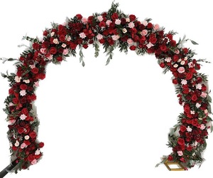 ซุ้มดอกไม้ประดิษฐ์ขายส่ง ซุ้มดอกไม้สีแดงสำหรับงานแต่งงาน ซุ้มแต่งงาน ตกแต่งงานแต่งงานด้วยดอกไม้สด - Product Image 6