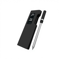 Termometer Memasak Nirkabel Bluetooth Respon Cepat Bahan Stainless Steel Tahan Air IP68 Aman untuk Oven, Probe Temperatur untuk Pemanggang dan Pengasap