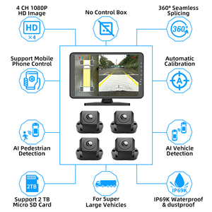 Caredrive 6 kênh H.264 2D/3D chuyển đổi 360 Camera & màn hình 360 hệ thống giám sát toàn cảnh cho xe tải và xe lớn - Product Image 2