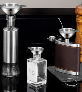304 Aço inoxidável Mini Funil Conjunto de três peças Espessado Cozinha Liquid Dispenser Dreno de Óleo e Funil Vinho - Product Image 2