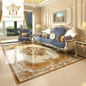 Foshan Sesuaikan Villa Berlapis Emas Karpet Lantai Ubin Masuk Lantai Lantai Lantai Lantai Keramik Karpet Hotel Porselen Keramik