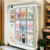 Kiosque de vente de fleurs F81 pour hôtels, distributeur automatique intelligent sans personnel, bouquets de fleurs, module 5G intégré, paiement par carte de crédit