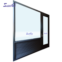 Porte de secours en aluminium Superwu avec barre anti-panique, double vitrage trempé, porte anti-panique avec fenêtre à persiennes PTAC