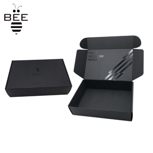 Scatole di Spedizione di Lusso Grandi in Cartone Ondulato Blu e Nero Adesive <span class=keywords><strong>60x40</strong></span> con Laminazione Opaca e Logo Personalizzato - Product Image 1