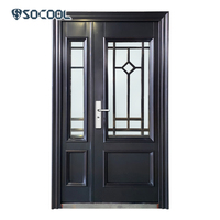 Socool House Porte extérieure en verre et acier décorative moderne Entrée principale pour appartement Style design fini