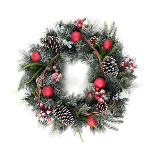 Meilleure qualité Décoration de Noël personnalisée Couronnes de fête de Noël artificielles avec boule - Product Image 2