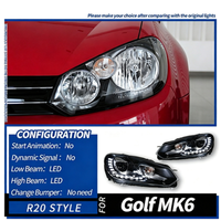 Ensemble de phares à LED de style R20 avec projecteur pour VW Golf 6 MK6 2009-2013, mise à niveau DRL, accessoires automobiles
